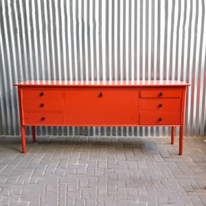 Server Hall Table red painted