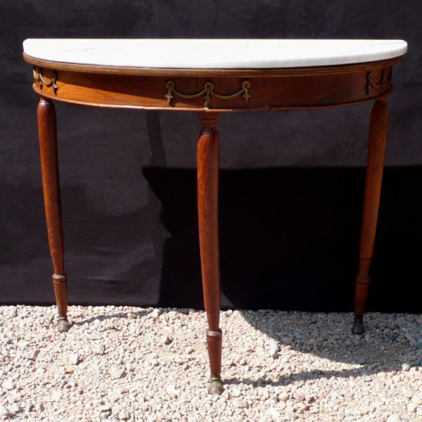 Server Hall Table marble top halfmoon