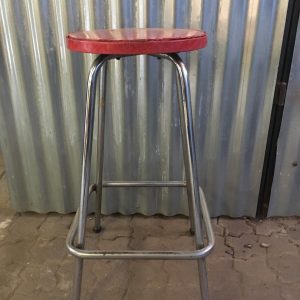 bar stool chrome red seat