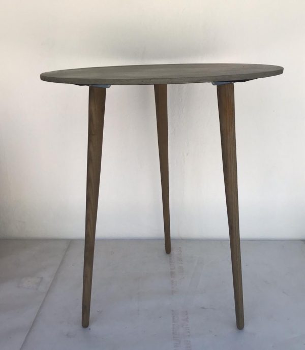 side table cement top modern / pair