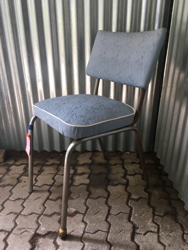 kitchen chair blue vinyl vintage