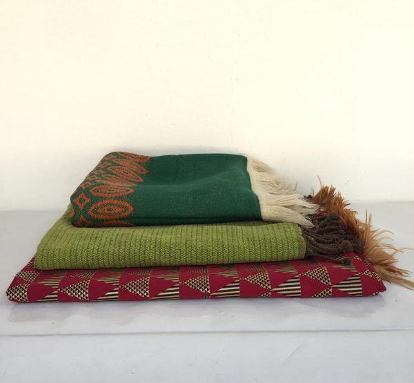 blankets and throws green