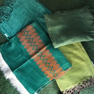 blankets and throws green