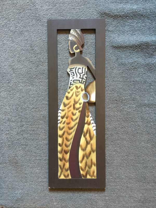 african woman metal cut out