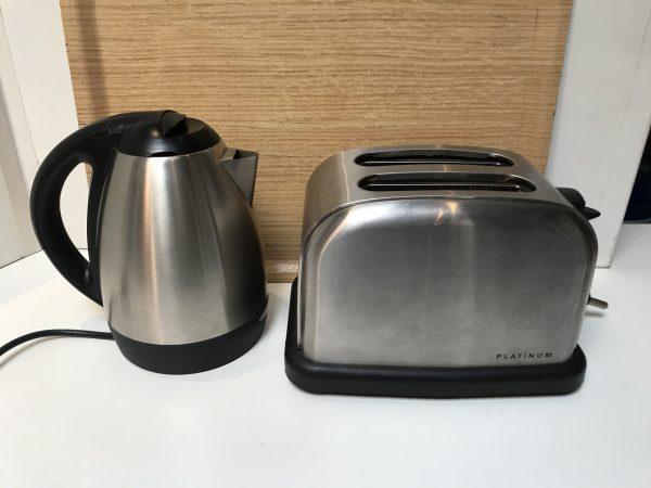 kitchen smalls chrome kettle and toaster
