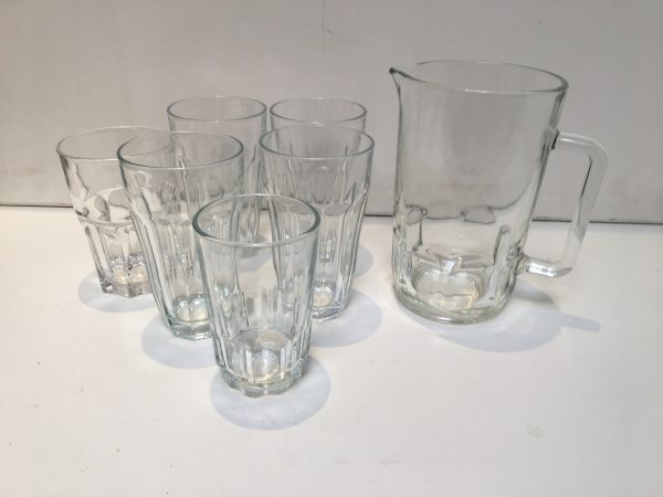 glass jug and glasses set