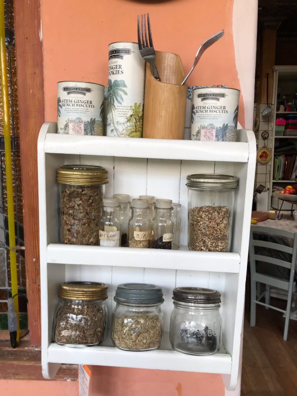 kitchen spice shelf white