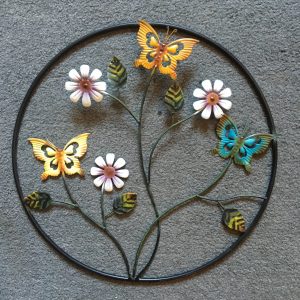 round metal cut out floral