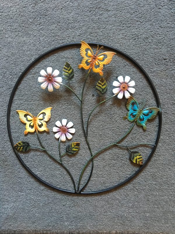 round metal cut out floral